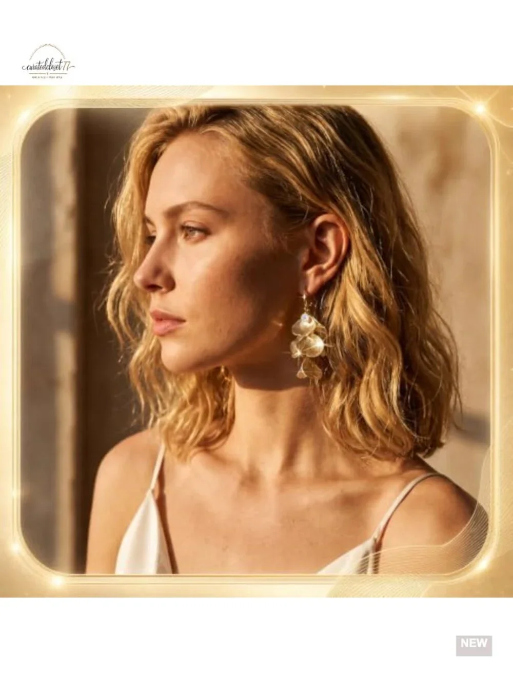 6 Pairs Gold Statement Earrings Set Chunky Geometric Hoop Floral Knot Dangle
